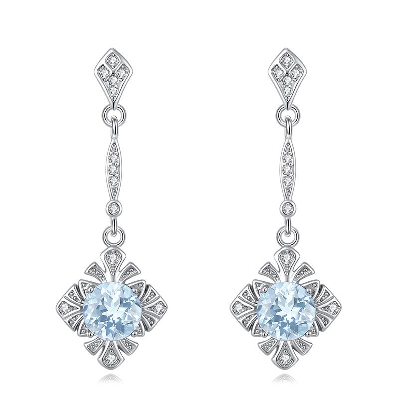 Natural Crystal Olivine Tassel Earrings S925 Silver Women Vintage Dangle Jewelry 925 silver