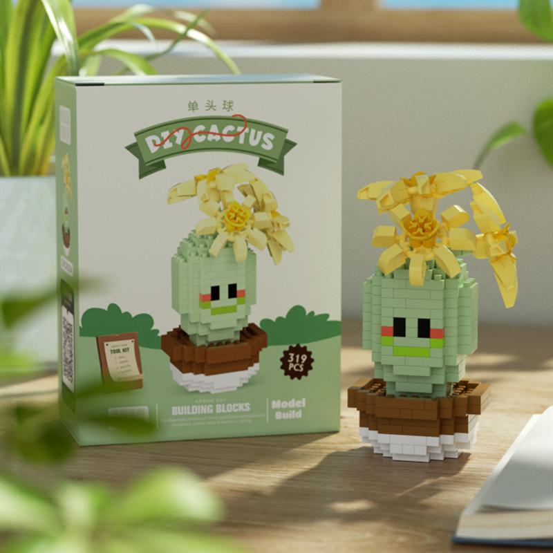 

Новые креативные забавные персонажи мультфильмов Микро алмазные строительные блоки кактус нано кирпич горшечные растения строительные обучающие игрушки подарок BOX