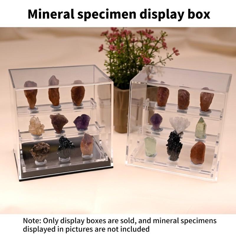 Acrylic Crystal Display Box For Gemstones And Mineral Collection High Transparency Dustproof Designs Storage Box