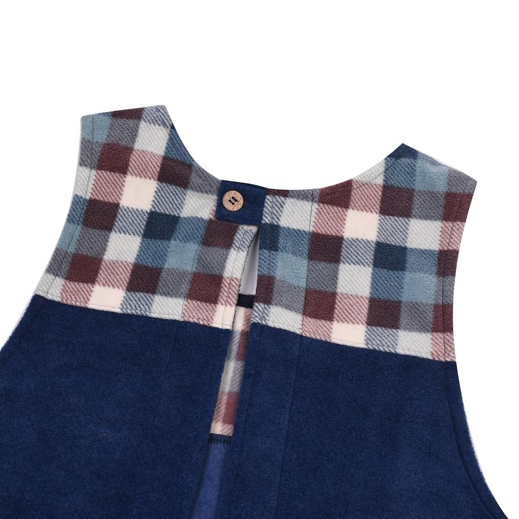 Apron Patchwork Apron 236654 Blue [Kusuguru Japan] M-L