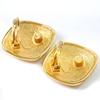 CHANEL COCO Mark Earring Rhombus vintage gold Plated Gold Square 30g Women Used