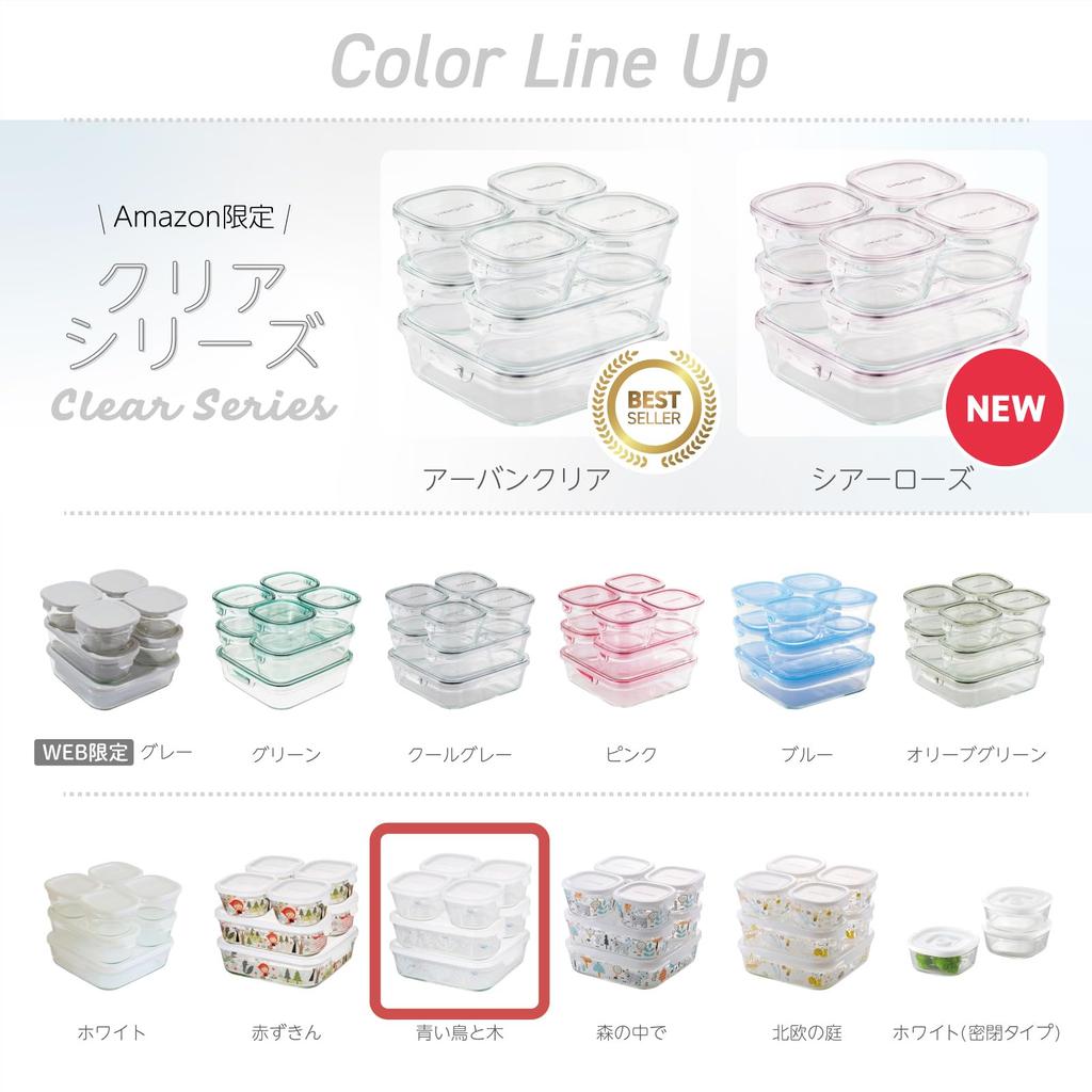 Iwaki Shinji Kato Petit Bois Glass Storage Holds 1 serving of Pack Microwave Heat-Resistant Container, Square, Small, 450ml, rice, & Safe, B3240-SNC1