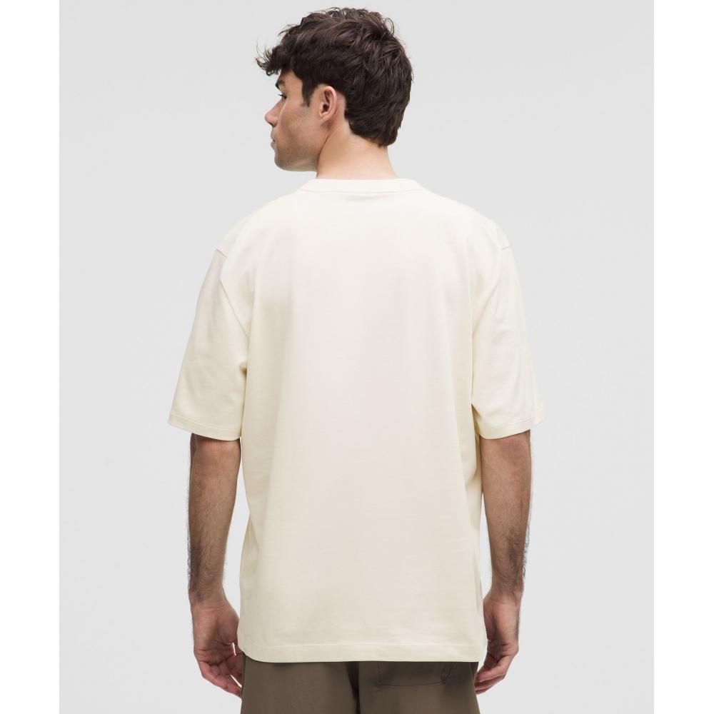 Lululemon HeavyweighT CoTTon Jersey T shirT  Wordmark Graphic lighT Ivory