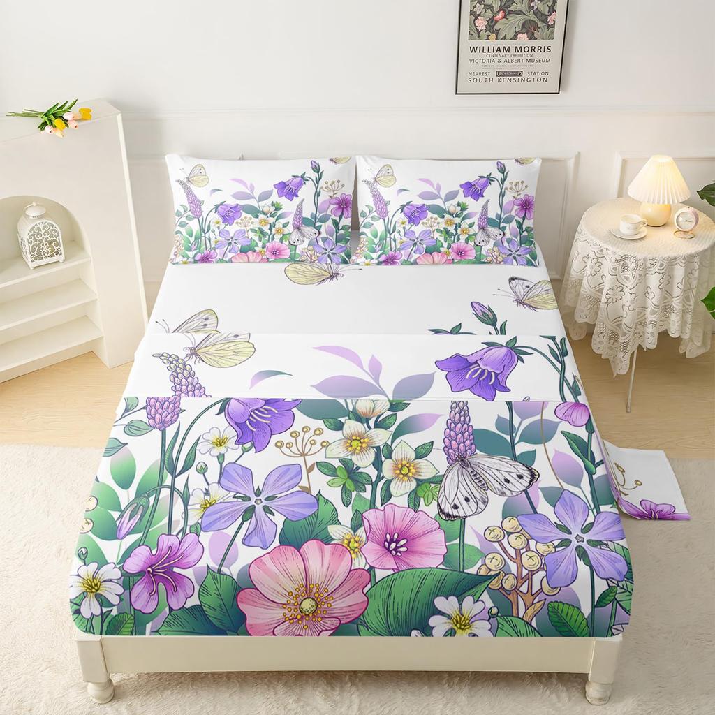 Ice Hockey Player Pattern Sheet Four Piece Bedding Set Bedroom Room Dormitory Bedding Decoration