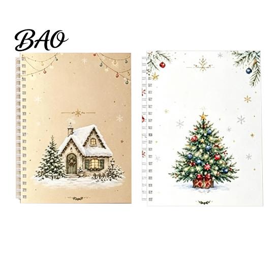 Gift Card Storage Organizer Christmas Book, 8x6 Inch Spiral Bound Holiday Keepsake Booklet, Keeper Merry Greeting Album for Xmas Party Supplies