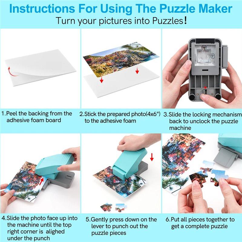 M-Modern-DIY Puzzle Making Machine With 10 Adhesive Foam Boards 12.7X8cm Jigsaw Puzzle Paper Punch DIY Tools