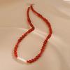 Natural Baroque Pearl Necklace Design Onyx Necklace OT Buckle Red Necklace