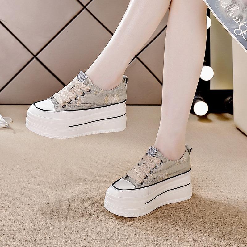 Thick Soled White Shoes for Spring and Summer New Styles with Increased Height Inside