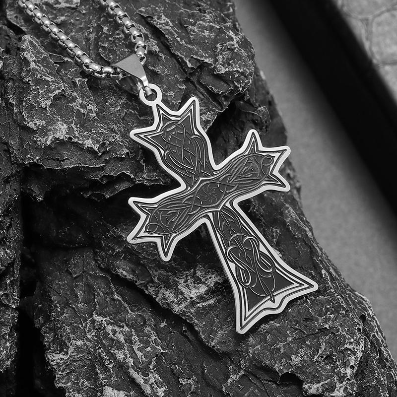 Męski Punkowy Najnowszy Krzyż Rycerz Świątynny Klasyczny Wisiorek Naszyjnik Męski Amulet Biżuteria