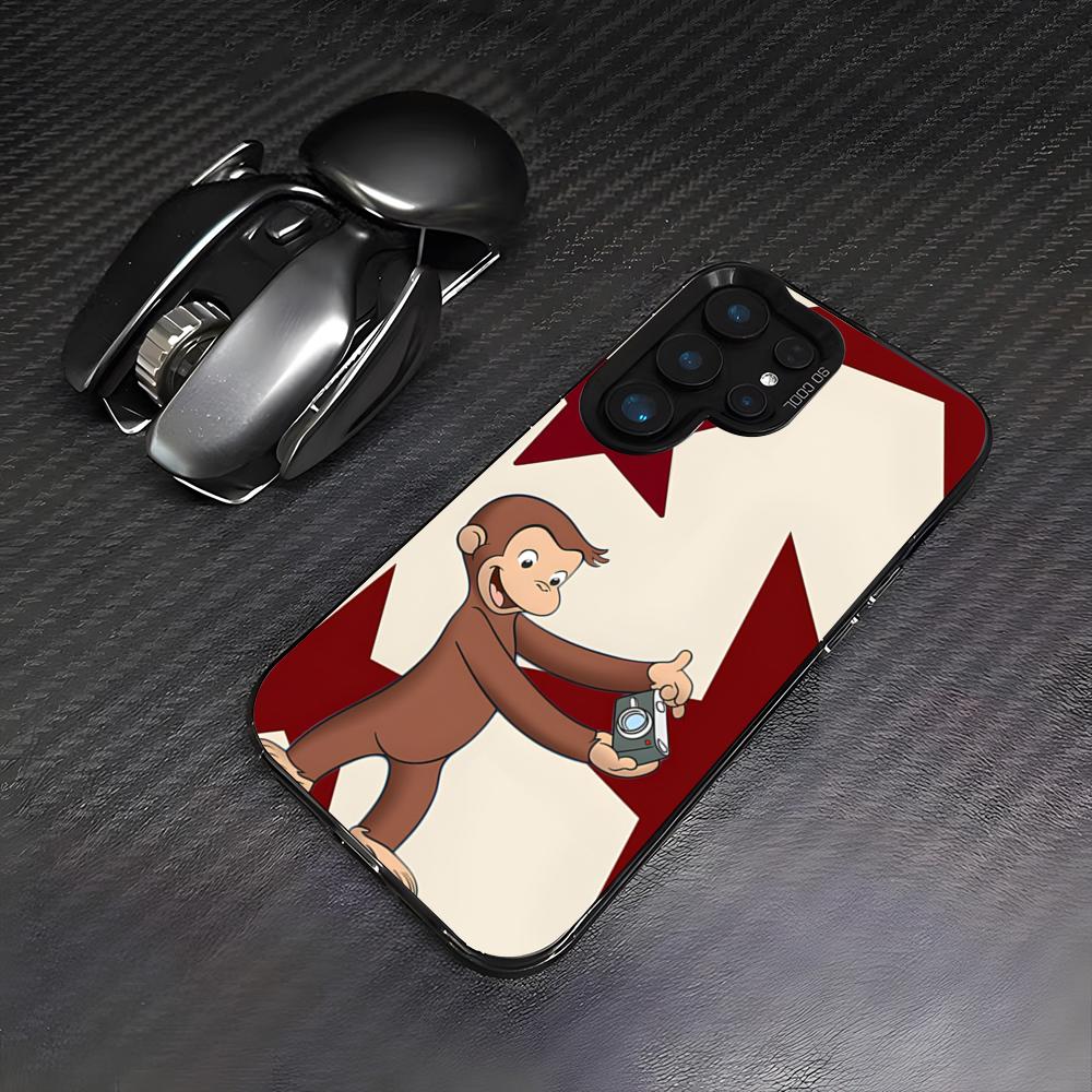 Curious George Monkey Phone Case For Samsung S26 S25 Plus S20 S20 Plus S22 Ultra S23 FE S21 Plus S21 Ultra Colorful Cover
