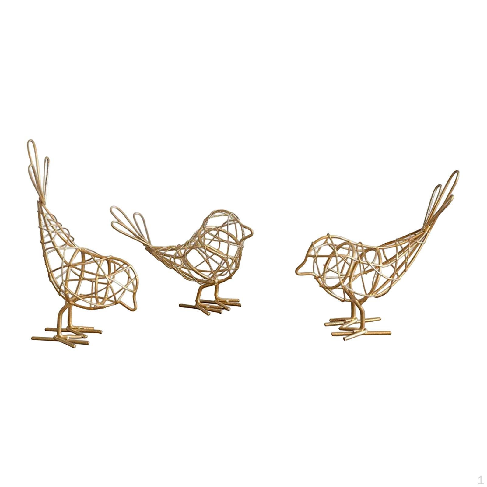 

Bird Statue Animal Ornament Figurine Sculpture Made of Iron for Living Area Dining Table Display золотий
