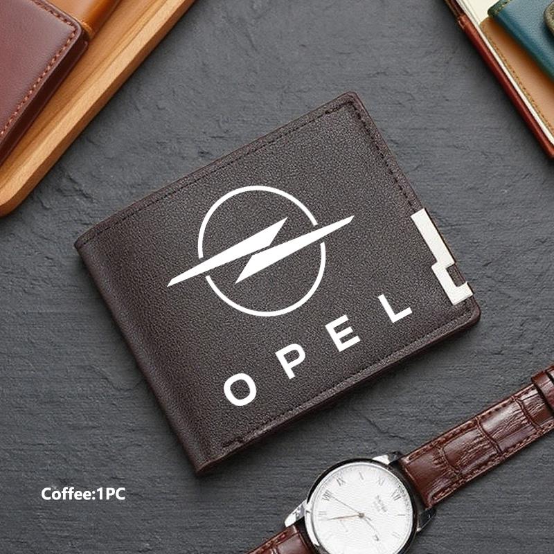 New Fashion Business Wallet Leather Car Logo Card Holder Men Coin Purse For Opel ADAM ASTRA J K CORSA E INSIGNIA MOKKA VIVA
