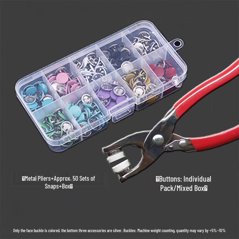 Colorful No-Sew Snap Button Fastener Kit with Pliers
