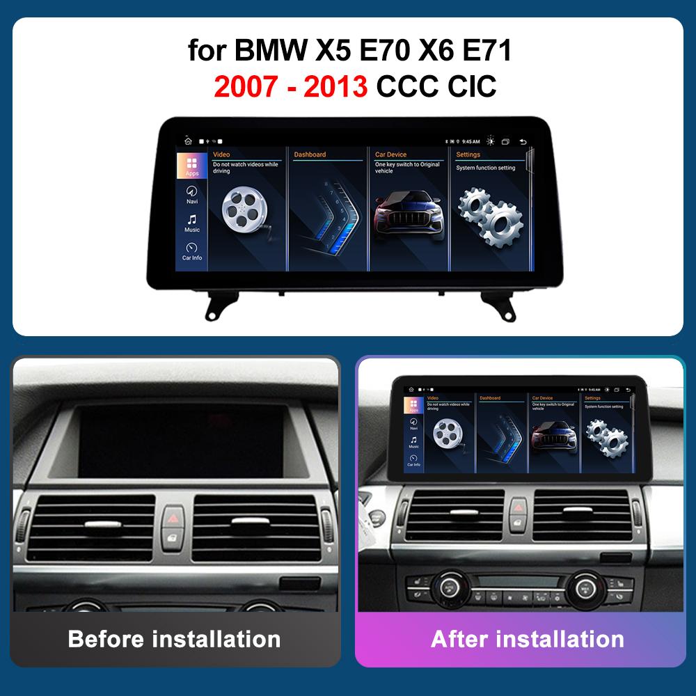 12.3 inch for BMW X5 E70 X6 E71 2007 - 2013 CCC CIC System GPS HD Touch Screen Android Car Radio Multimedia Player