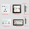 White 1 2 3 4 Gang Button Light Switch Panel Blue LED Indicator,UK Standard Wall Socket Universal Dual 3Pin USB C Power Outlet