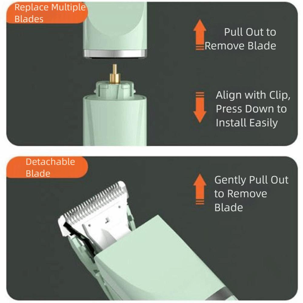 4 Different Blades Cordless Pet Shaver USB Rechargeable Electric Dog Clippers  for Dog Grooming