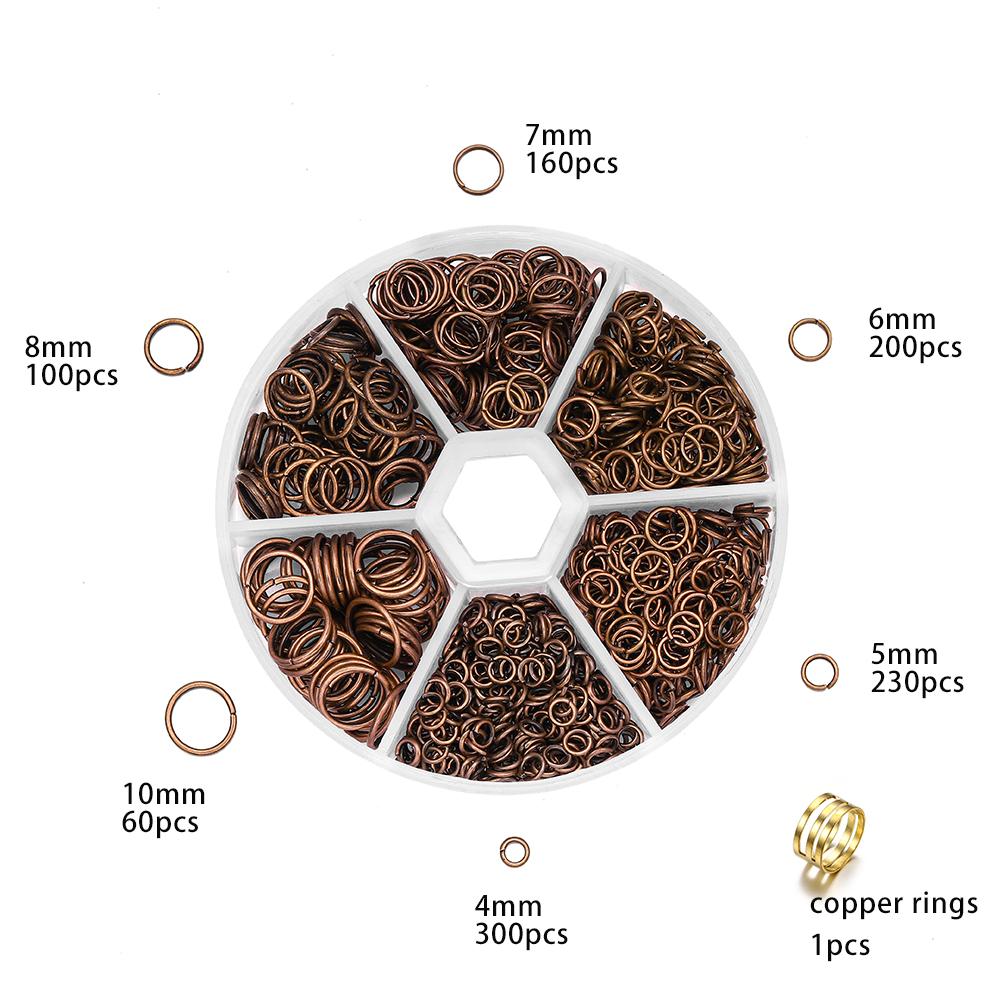 1050pcs Open Jump Rings  4/5/6/7/8/10mm Split Rings Connectors for DIY Necklace Bracelet Jewelry Accessories