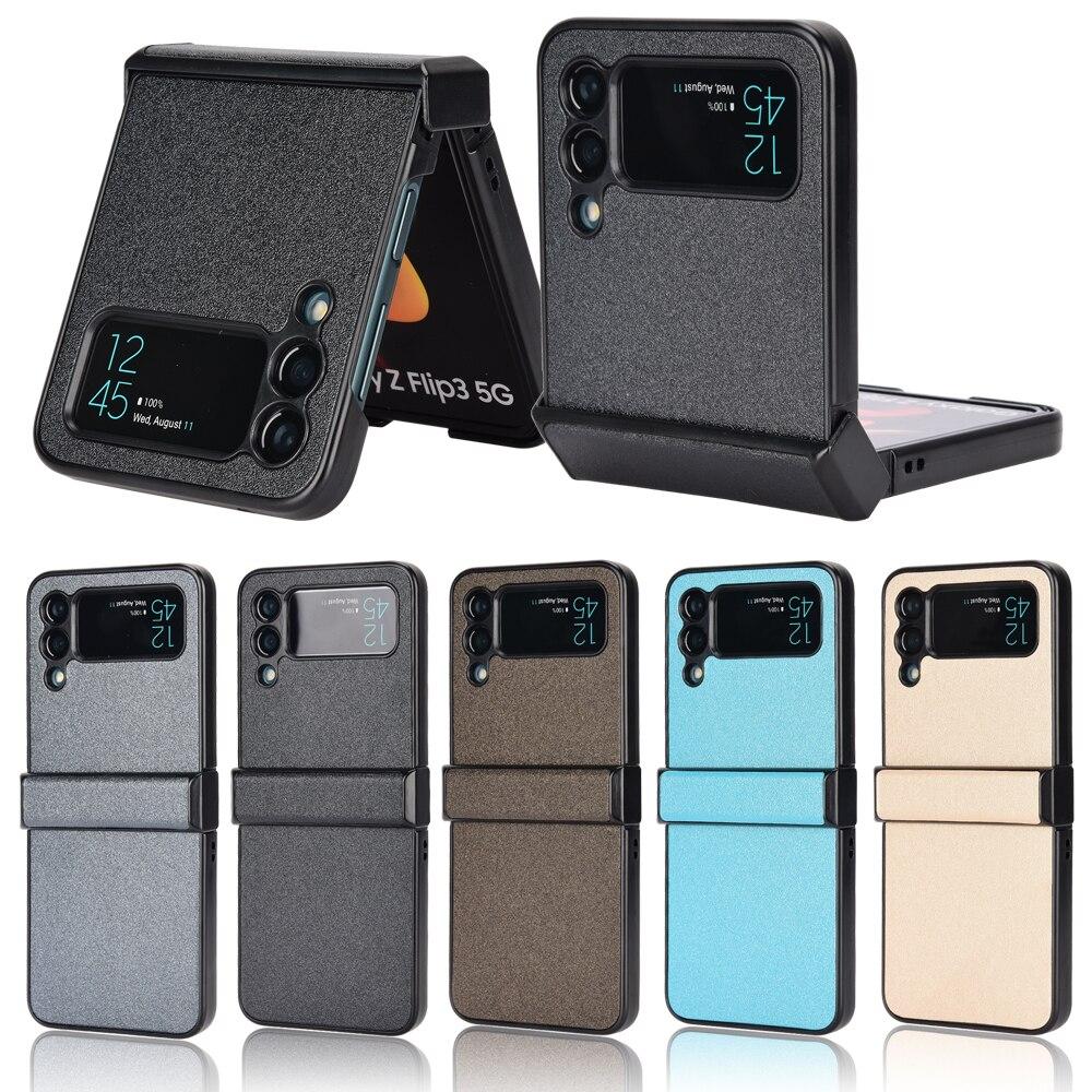 

Ультратонкий кожаный защитный чехол для Samsung Galaxy Z Flip 3 Flip3 5G Flip4 Flip 4, складной чехол для мобильного телефона с защитой от падения