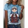 3D Print Women Round Neck Short Sleeve T Shirt Tees Harajuku Y2K Top Female Clothing