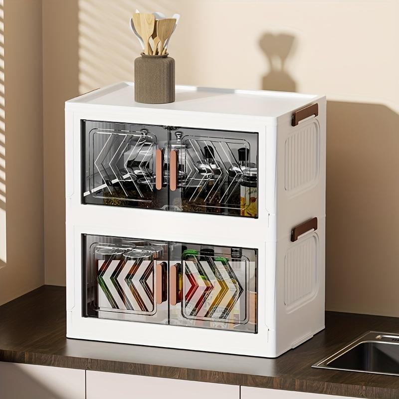 Multi-layer Household Storage Cabinet, Foldable And Stackable Plastic Organizer, No Installation Required,  Folding storage Box