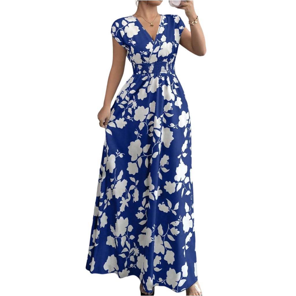 Women's Dress Casual Flowy Dresses R-neck Vocation Boho Beach Sundress