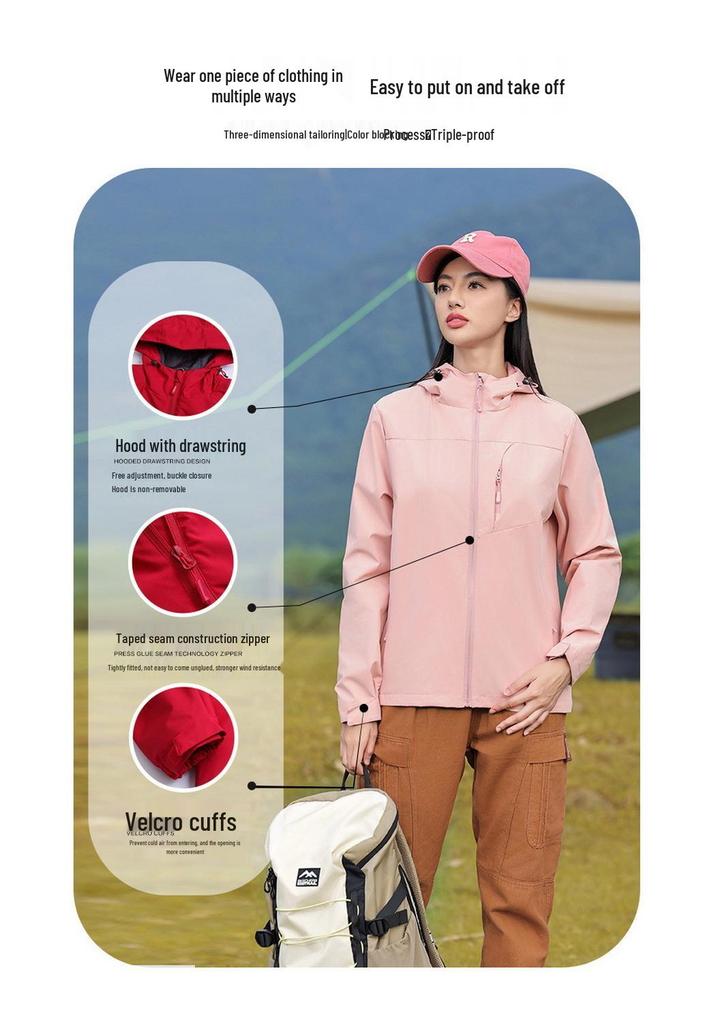 New Mountain Waterproof Autumn/Winter Windproof Jacket – Custom Print, Integrated Velvet Lining, Warm Workwear.