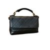 Vintage Dual-Tone PU Leather Crossbody Bag With Chain Strap Large Capacity Rhombus Quilted Tote Daily Commute