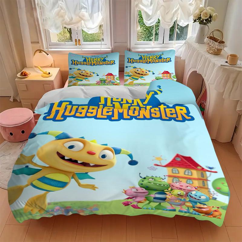 Monster Henry Bedding 3 Piece Set HD Print Duvet Cover Pillowcases for Teens Adult Bedroom Decoration Christmas Gift