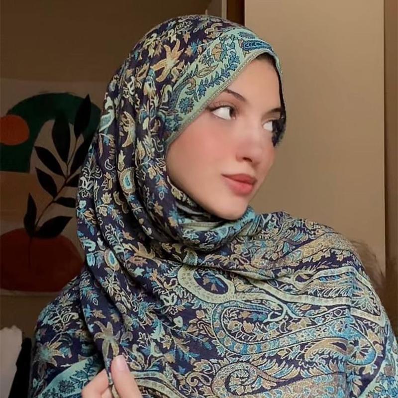 

Luxury Embroidery Cashmere Winter Scarves Women Ladies Elegant Poncho Pareo Cape Warm Shawl Chunky Headscarf Traveling Wrap 70x190cm