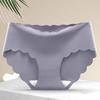 Women's Seamless Ice Silk One-Piece Underwear, Comfortable Mid-Waist Cotton Briefs for Girls, Available in Large Sizes.