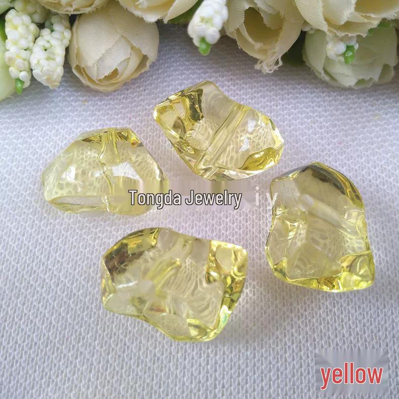 DIY Acrylic Irregular Beaded Earring Kit - Imitation Crystal Ice Cube Beads (19x28mm)