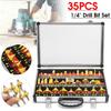 35PCS 1/4 Inch Wood Milling Cutter Shank Router Bit Set Trimming Machine Tool for Electric Trimmer Wood Work Cutting Kit