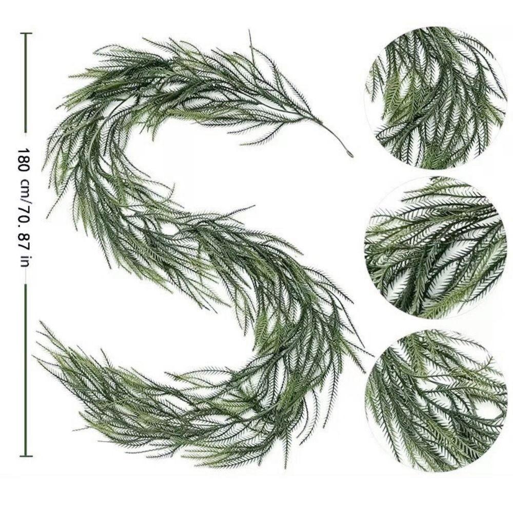 Multicolor Artificial Pine Rattan Norfolk Pine Faux Pine Garland Festival Ornament