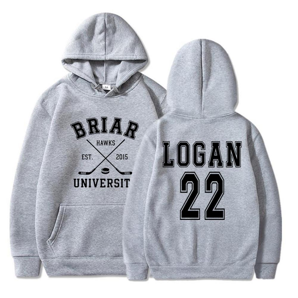 Briar University Logan 22 Hockey 2 Side Hoodies Off Campus Hockey Romance Hoodie Unisex Casual Hooded Sweatshirt Bookish Gift