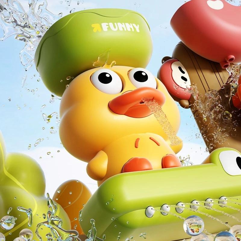Giocattolo da Bagno per Bambini a Forma di Anatra/Fiore Gioca con l'Acqua Nella Ruota Idraulica del Leone Divertimento per Bambini Nella Doccia Vasca da Bagno Con Ventosa In Regalo per Bambini