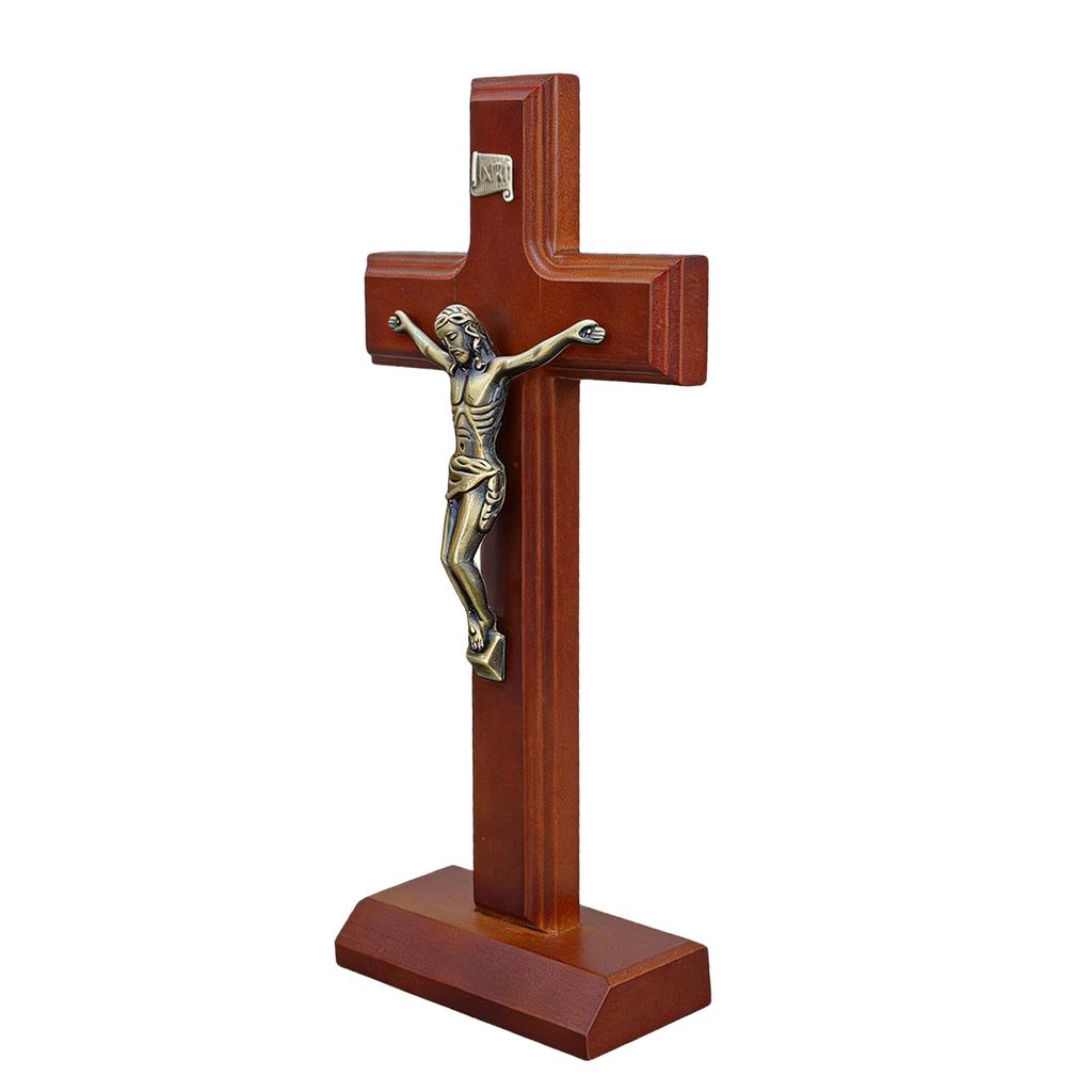 Wooden Catholic Crosses With Smooth Surfaces Tabletop Wall Mount Religious Decoration for Prayer Room Gift