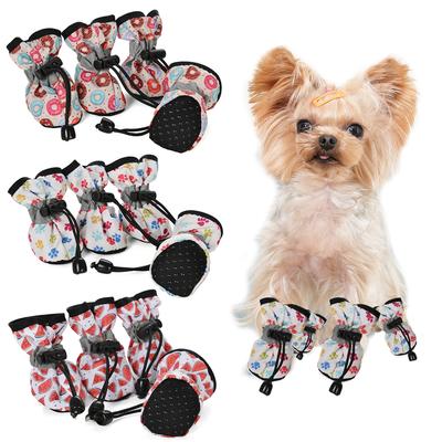 4 Stück/Set Wasserdichte Hundeschuhe Weiche Anti-Rutsch-Regenstiefel Für Kleine Hunde Katzen Niedliche Schuhe Welpen Socken Mops Chihuahua Stiefel