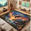 American Patriotic Theme Crystal Velvet Floor Rug Personalized Custom Name Text Warm Carpet Home Decoration