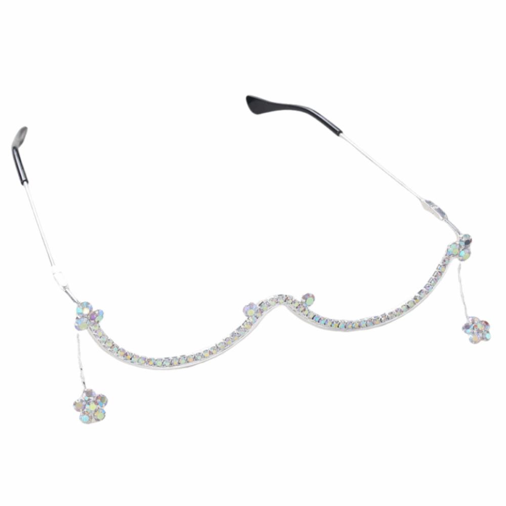 Y2k Rhinestone Glasses Frames Sparkling Girl Face Decoration Trendy Eyeglass Frame  Cosplay