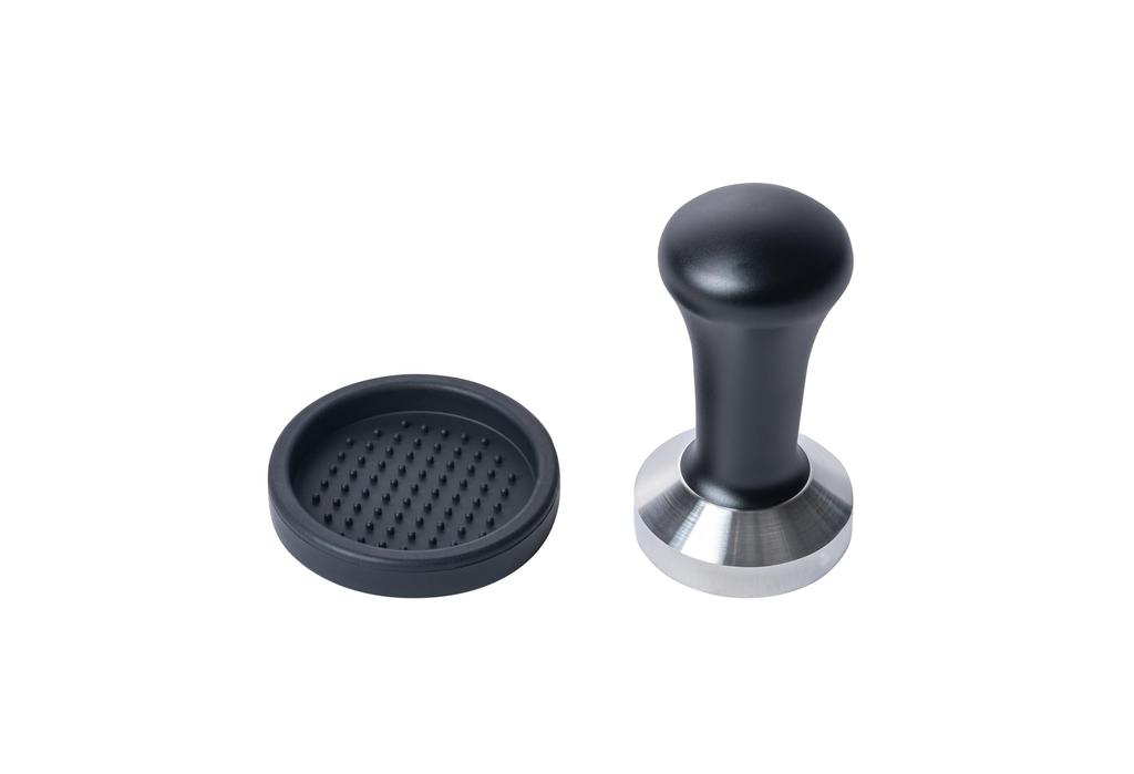 La mellow Espresso Coffee Tamper 515358mm Coffee Tamper for Espresso Machines (51mm Stainless Steel with Aluminum Handle) with Tamper Mat