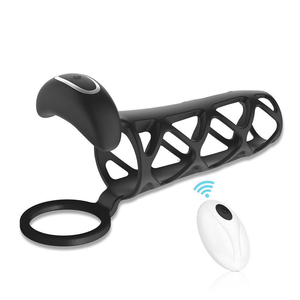 Vibrating Penis Ring Silicone Cock Cage Testicle Ring Ejaculation Delay Erection Cock Rings Sex Toys for Adults Sex Products