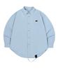 OHY Curve Line Zipper Shirt - Powder Blue