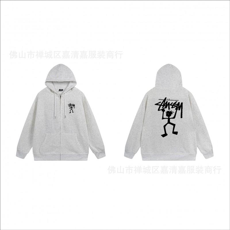 Unisex mikina s kapucí na zip s potiskem Bavlněný svetr Lehká podzimní zimní neformální svrchní oblečení