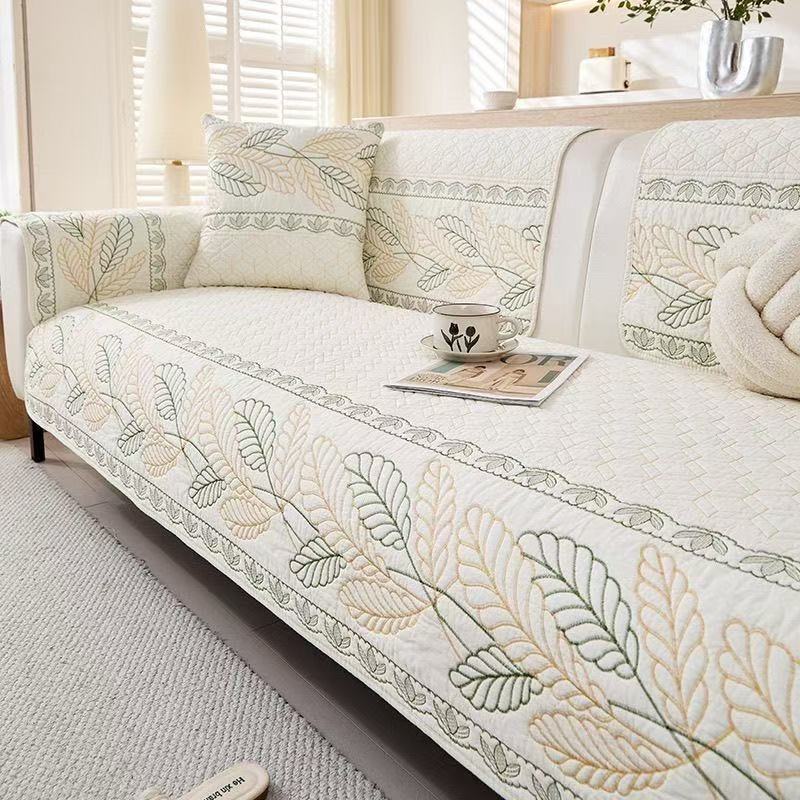 

Cream wind special-shaped leather sofa cushion universal in all seasons 2025 new cream wind non-slip straight row cotton seat cushion cover cloth 70*70cm