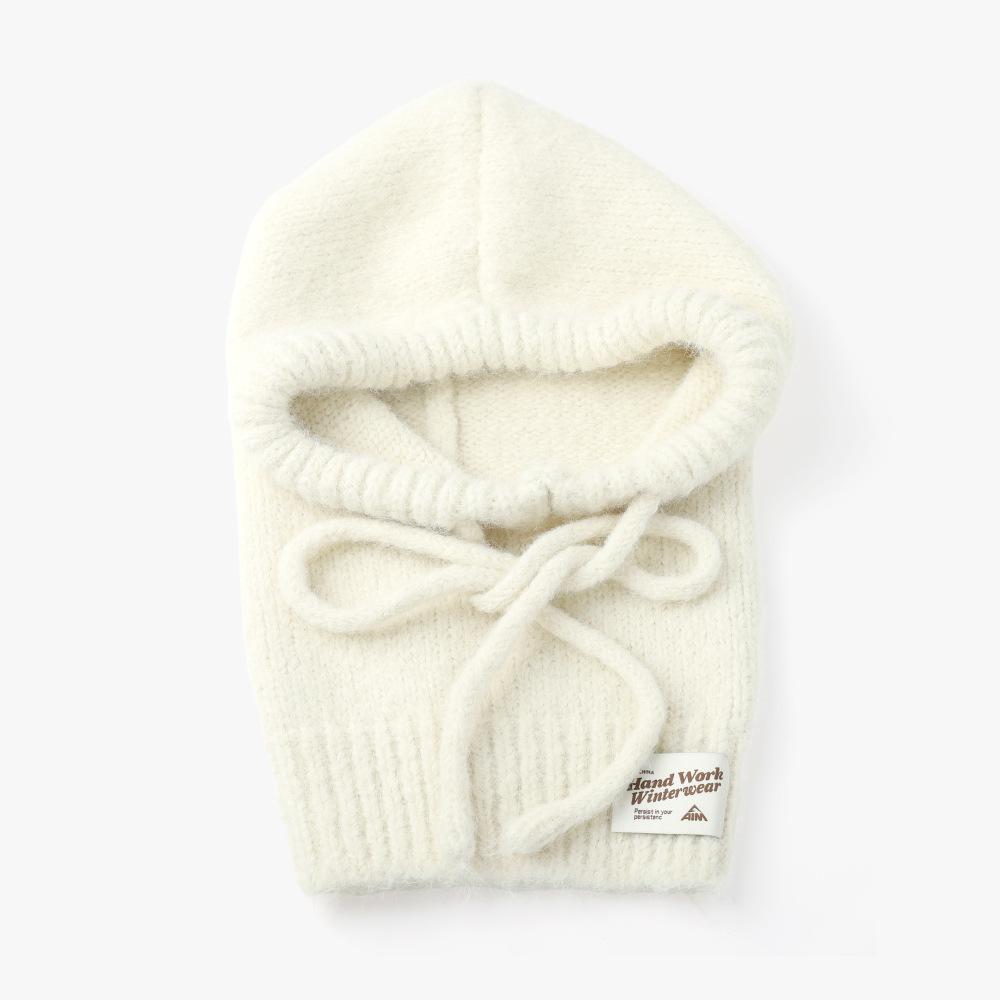 

Балаклава с большим обхватом головы женская осенне-зимняя теплая велосипедная ветрозащитная вязаная шапка-шарф, интегрированная шерстяная шапка average size