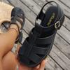 New Women's Thick Bottom Leather Comfortable Breathable Arch Support Non-slip Wear Sandals - Fashionable Muffin Shoes