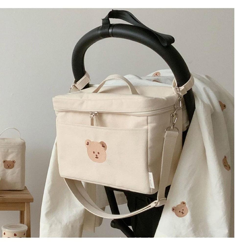 2024 Korean Style Children's Little Bear Insulated Stroller Storage Bag