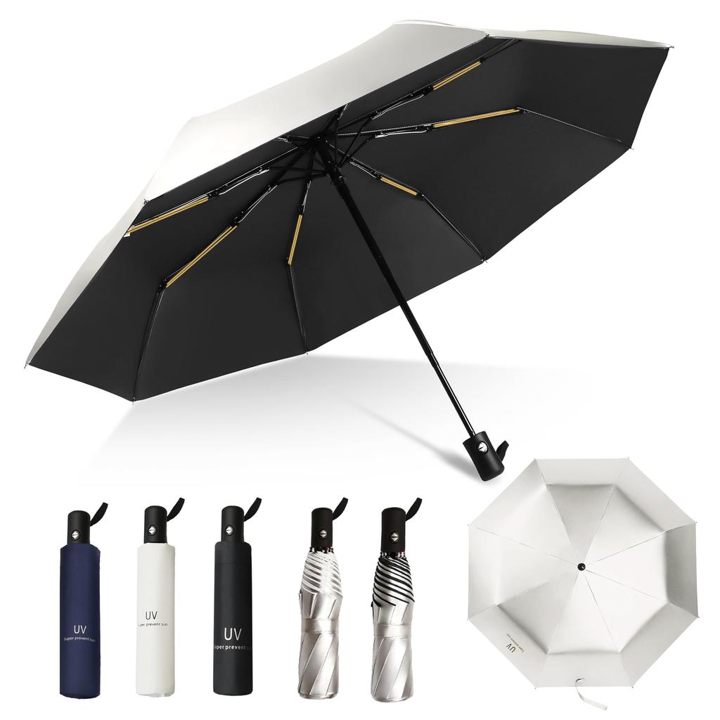 Folding Umbrella with Automatic Heavy Rainy Ultra Folding Light Heat UV Suitable for Sun and Folding Umbrella for Men and Includes Storage Pouch