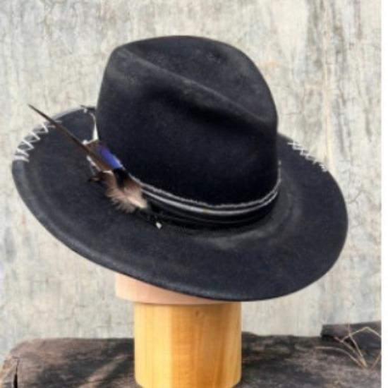 Wool Hat Cowboy Hat Old Retro Jazz Top Hat Autumn and Winter Felt Hat