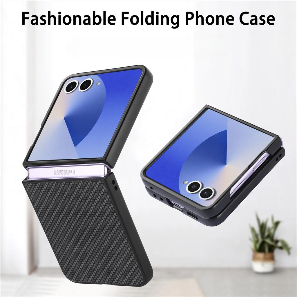 Carbon Fiber Slim Thin Folding Coque Case for Samsung Z Flip 7 5G Flip7 Flip6 Flip 6 5 4 3 2 1 Flip4 Flip5 Flip3 Flip2 Covers